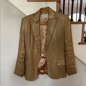 Jenni Button Linen Shimmering Gold Blazer